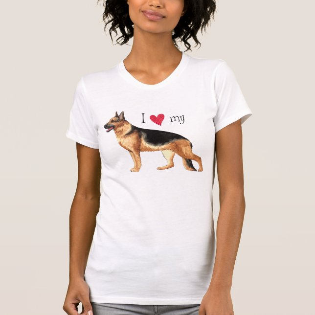 I Love my German Shepherd T-Shirt (Front)