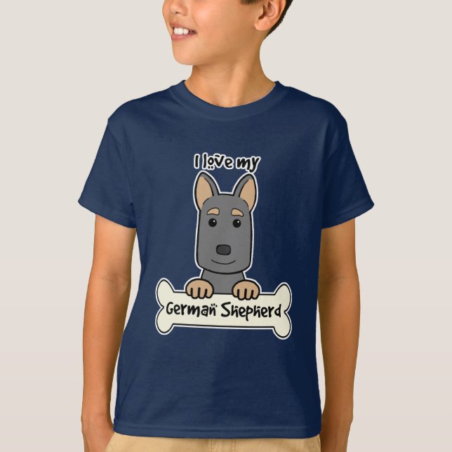 I Love My German Shepherd T-Shirt (Front)
