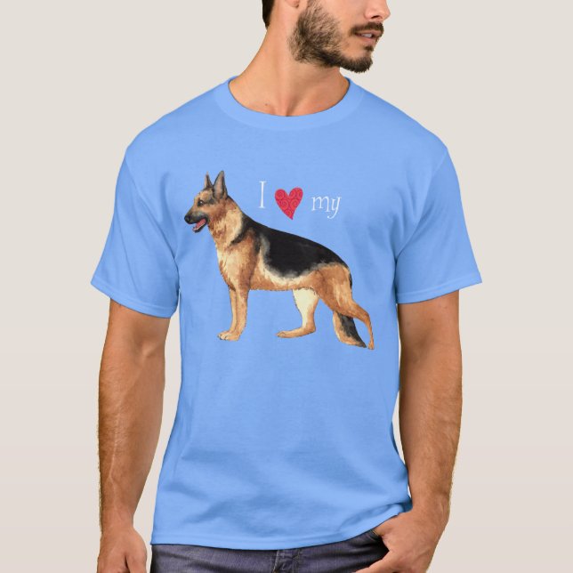 I Love my German Shepherd T-Shirt (Front)