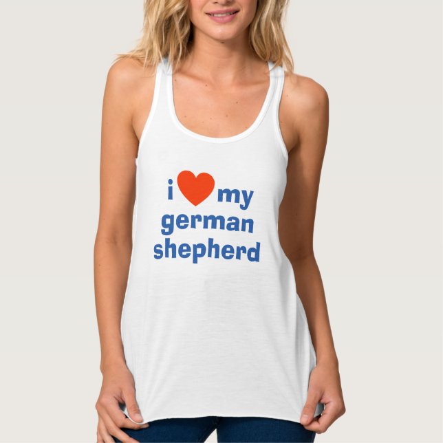 I Love My German Shepherd Tank Top (Front)