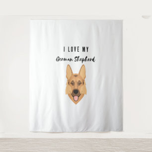 I Love My German Shepherd Tapestry