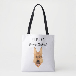 I Love My German Shepherd  Tote Bag