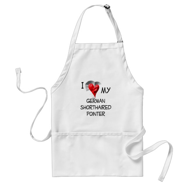 I Love My German Shorthaired Pointer Standard Apron (Front)