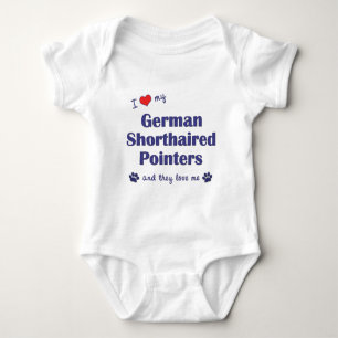 I Love My German Shorthaired Pointers (Multi Dogs) Baby Bodysuit