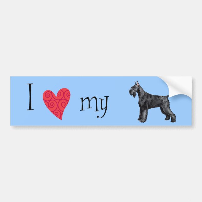 I Love my Giant Schnauzer Bumper Sticker (Front)
