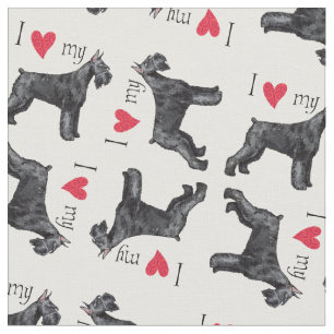 I Love my Giant Schnauzer Fabric