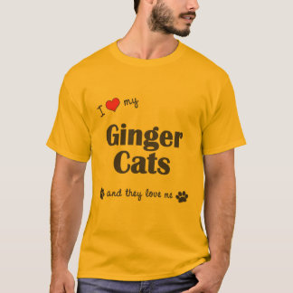 I Love My Ginger Cats (Multiple Cats) T-Shirt
