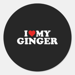 I Love My Ginger Redhead Red He Classic Round Sticker