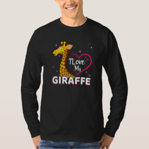 I Love My Giraffe  Funny Giraffe Lover  T-Shirt