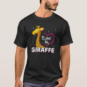 I Love My Giraffe  Funny Giraffe Lover  T-Shirt