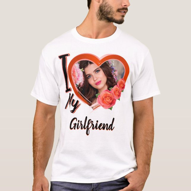 I Love My Girl friend-Photo-Red-Heart-T-Shirt T-Shirt (Front)