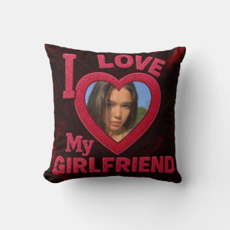 I love my Girlfriend Add  photo Gift Birthday  Cushion