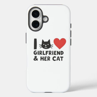 "I Love My Girlfriend and Her Cat" Cat Head iPhone iPhone 16 Case