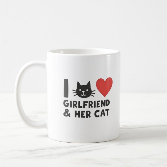 I Love My Girlfriend and Her Cat" Cat Head Mug Des (Left)