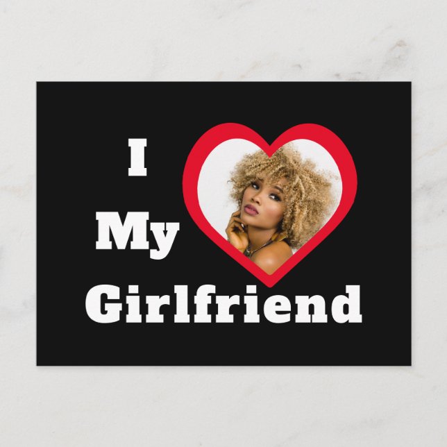 I Love My Girlfriend Bae Personalised Custom Photo Postcard (Front)