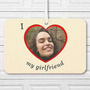 I Love My Girlfriend Boyfriend Custom Photo Car Air Freshener