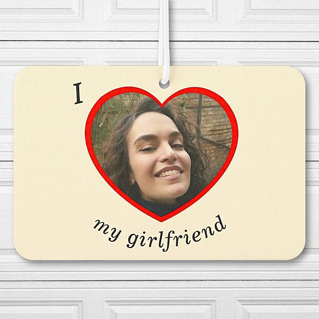 I Love My Girlfriend Boyfriend Custom Photo Car Air Freshener (Creator Uploaded)