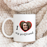 I Love My Girlfriend Boyfriend Custom Photo Text Coffee Mug<br><div class="desc">Upload a photo, and easily create your personalised mug. Click EDIT USING DESIGN TOOL to change the text colour. You can TRANSFER this DESIGN on other Zazzle products and adjust it to fit most of the Zazzle items. Standard Studio designs are made in high-resolution vector graphics for a professional print....</div>