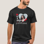 I Love My Girlfriend Boyfriend Gift T-Shirt<br><div class="desc">This super-cute, customisable, I Love My Girlfriend photo t-shirt makes a fun gift for your boyfriend on his birthday, Valentine's Day, your anniversary or just because. The design, which is a simple, modern twist on the trendy Y2K style, features grafitti style text in white and hearts in red. Simply change...</div>