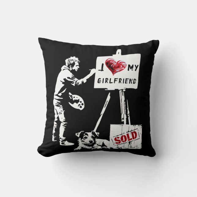 I Love My Girlfriend, Boyfriend, Wife, Husband Cushion (Front)