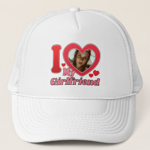 I Love My Girlfriend Boyfriend Wife Husband Photo Trucker Hat