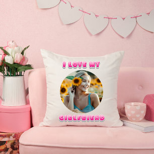I love my girlfriend bubble valentines day gift cushion