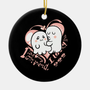i love my girlfriend ceramic tree decoration
