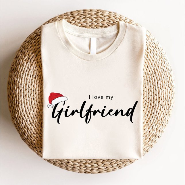 I Love My Girlfriend Christmas Trendy White T-Shirt (I Love My Girlfriend Christmas Trendy White T-Shirt)