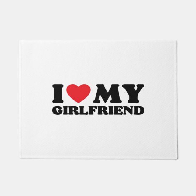 I Love My Girlfriend Classic Doormat (Front)