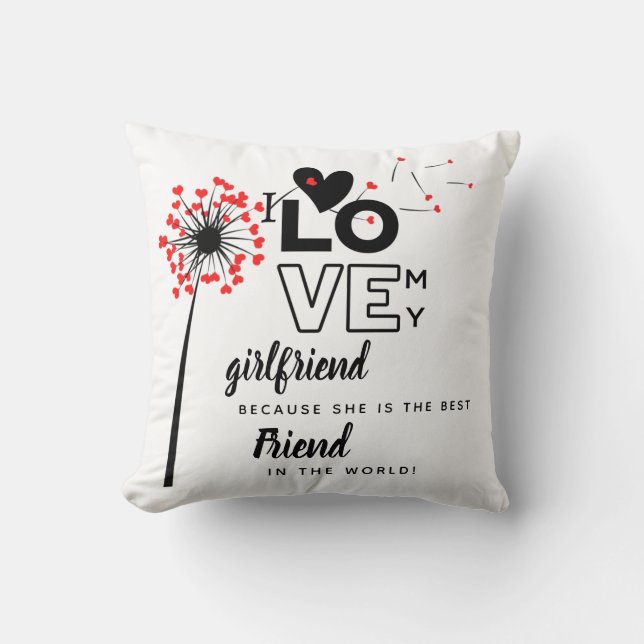 I Love My Girlfriend Custom Best Friend Gift Cushion (Front)