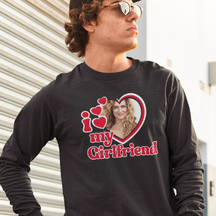 I Love My Girlfriend Custom Black T-Shirt