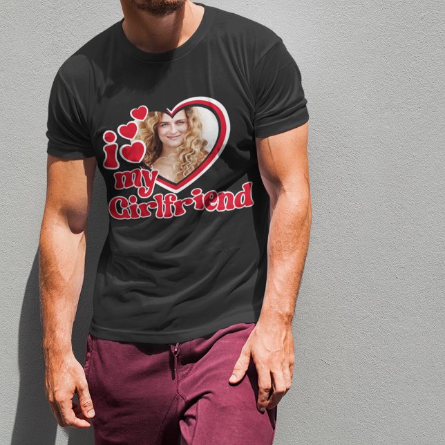 I Love My Girlfriend Custom Black T-Shirt (Creator Uploaded)