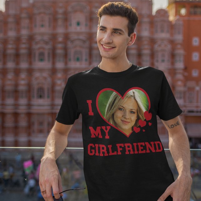 I Love My Girlfriend Custom Black T-Shirt (Creator Uploaded)