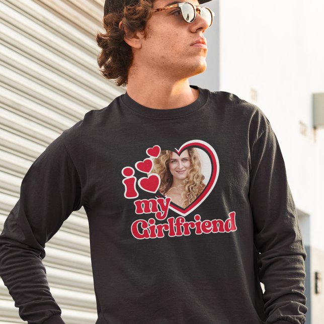 I Love My Girlfriend Custom Black T-Shirt (Creator Uploaded)