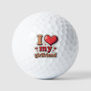 I Love My Girlfriend Custom Golf Balls