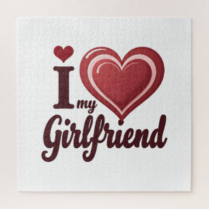 I Love My Girlfriend Custom Personalized Gift Jigsaw Puzzle