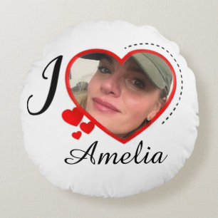 I Love My Girlfriend Custom Personalized Round Cushion