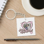 I Love My Girlfriend Custom Photo Key Ring<br><div class="desc">I Love My Girlfriend Custom Photo Keychain. Perfect gift for valentines day,  anniversary or birthday. Features retro script font and hearts.</div>