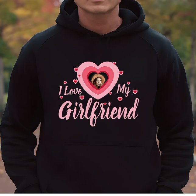 I Love My Girlfriend Custom Photo Name Customised Hoodie (Creator Uploaded)