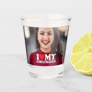 I Love My Girlfriend Custom Photo Shot Glass