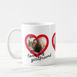 I love my Girlfriend Custom Red Valentines Photo Coffee Mug