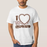 I Love My Girlfriend Custom T-shirt<br><div class="desc">cute and bubbly font that says " I Love My GIRLFRIEND" with a huge heart that allows you to insert your image,  in the colour brown and light pink</div>