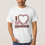 I Love My Girlfriend Custom T-shirt<br><div class="desc">cute and bubbly font that says " I Love My GIRLFRIEND" with a huge heart that allows you to insert your image,  
in the colour brown and bright pink</div>