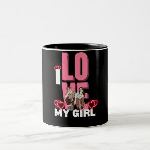I Love My Girlfriend Custom  Two-Tone Coffee Mug