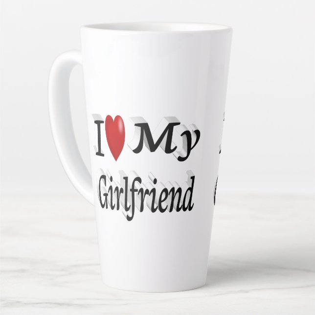 I Love My Girlfriend cute black text  Latte Mug (Left Angle)