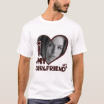 I Love My Girlfriend Cute Custom Photo Brown  T-Shirt<br><div class="desc">I Love My Girlfriend Cute Custom Photo Brown</div>