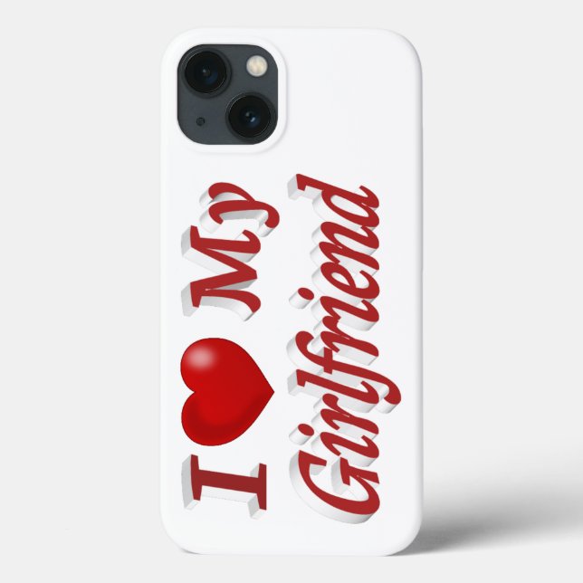 I Love My Girlfriend cute red text Case-Mate iPhone Case (Back)
