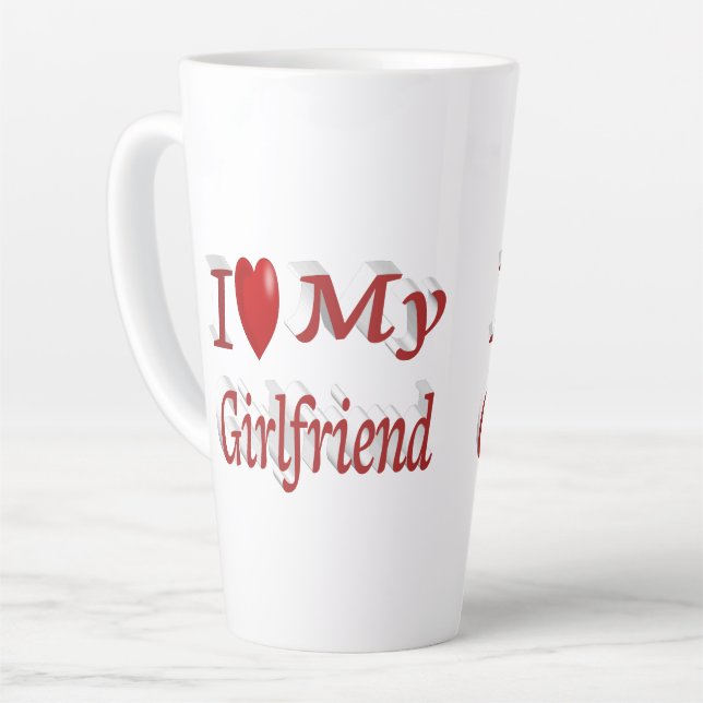 I Love My Girlfriend cute red text  Latte Mug (Left Angle)