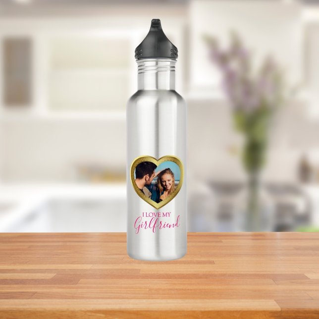I love My Girlfriend Gift for Her Him Valentine 710 Ml Water Bottle (Creator Uploaded)
