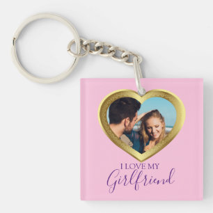 I love My Girlfriend Gift for Her Him Valentine Key Ring